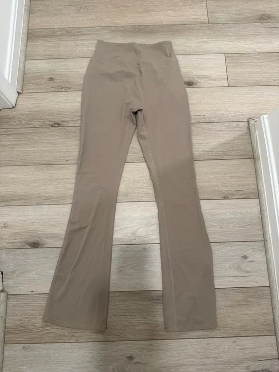 SHEIN High-Waist Flare Pants in Taupe Beige - Picture 1 of 2